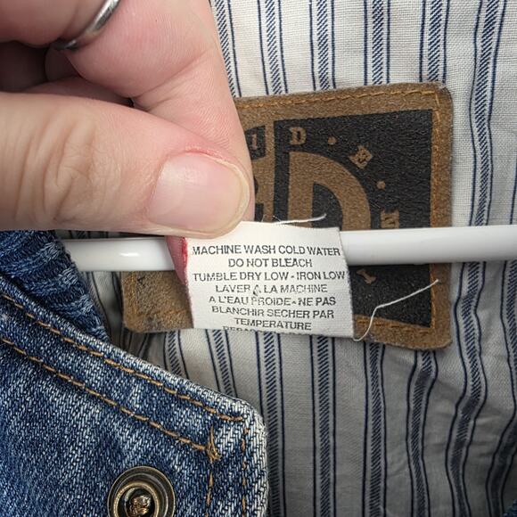 International Denim Blue Tan Atlanta 1996 Olympics Snap Up Varsity Jacket Size L - Picture 5 of 7